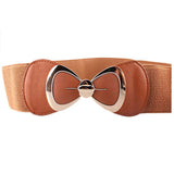 HOT SALES！！！New Arrival Women Bowknot Buckle Metallic Faux Leather Waistband Elastic Croset Waist Belt Wholesale Dropshipping