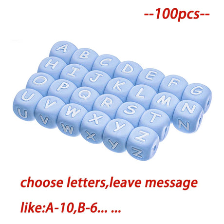 TYRY.HU 50-500Pcs 12mm Silicone Letter Beads BPA-Free Colorful Alphabet Silicone Chewing Beads DIY Baby Teething Toy Accessories