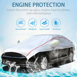 Universal Half Car Cover Waterproof Outdoor Cover Oxford Sun Rain Uv Protection Dustproof Snowproof Car Body Cover for SUV Sedan