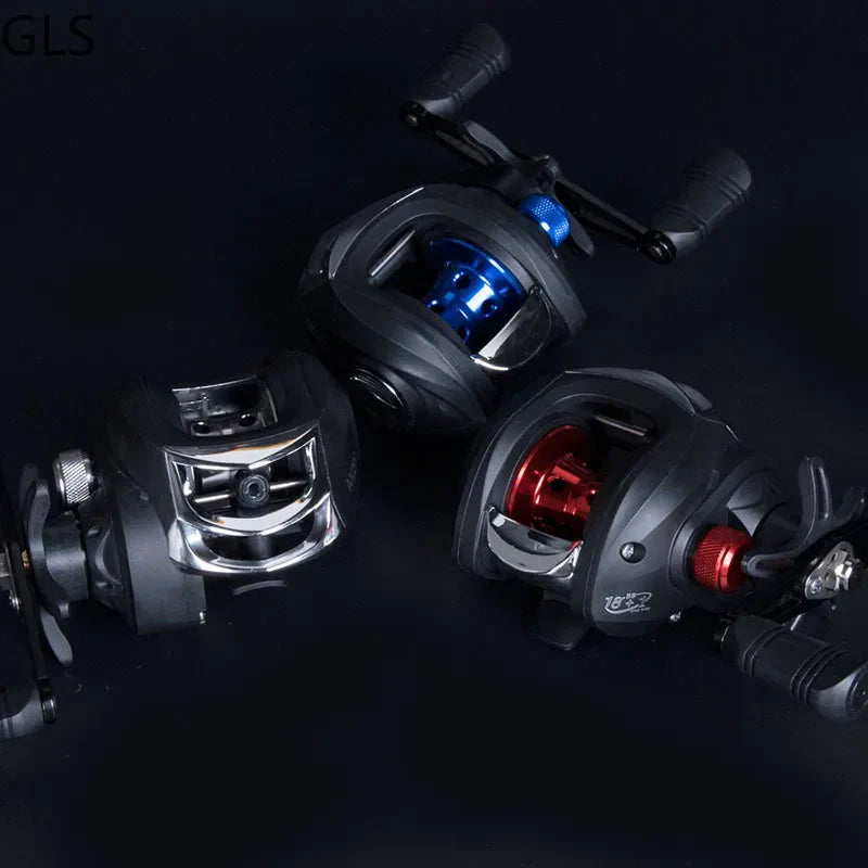 Left/Right Hand 8kg Max Drag Fishing Wheel 7.2:1 Baitcasting Reel Red/Blue/Silver Metal Spool Fishing Accessories Fishing Reel