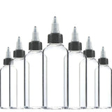 30Pcs 30ml 60ml 100ml 120ml 150ml Plastic Empty Ink Vial Twist Top Black Cap Transparent Clear Bottle Tattooing Accessories