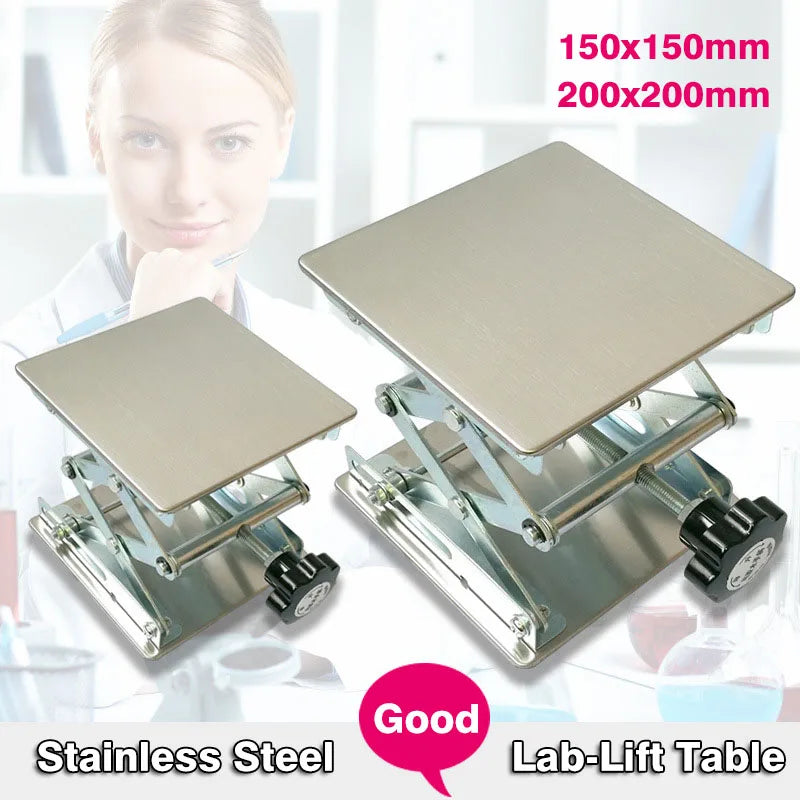 Stainless Steel Lifting Platform Laboratory Lifting Stand Scissor Rack Lab-Lift Table Size 150x150mm , 200x200mm