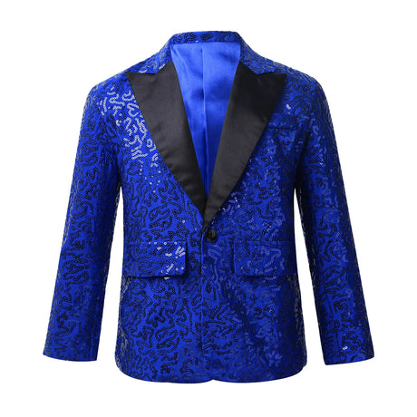 Shiny Sequins Blazer Kid Boy Stylish Jacket Coat Blazer Tuxedo For Wedding Banquet Birthday Party Hip Hop Jazz Stage Performance