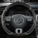 Microfiber Leather Car Steering Wheel Cover 38cm 15" For MG 3 5 6 HS ZS EV MG3 3SW MG5 MG6 MG7 ZR EHS GT EZS Auto Accessories