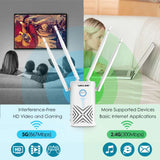 AC1200 WiFi Range Extender Wireless WiFi Repeater Router Access Point 1200Mbps 2.4G&5GHz Full Coverage WiFi Signal Amplifier