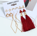 LATS Women's Earrings Set Tassel Pearl Earrings for Women Bohemian Fashion Jewelry 2020 Geometric Kolczyki Hoop Earings