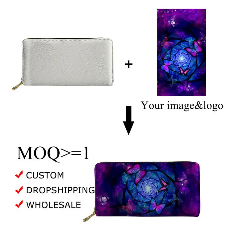 HYCOOL Popular Women Money Bag Luxury Purse Organizer Customized Cute Small Wallet Women Art Cat Print Fashion Wallet Woman