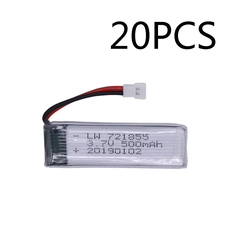 5PCS 3.7V 500mAh li-po Battery for H37 V966 V977 T37 X20 U815A U818 RC Quacopter Spare Parts Accessories 721855 XH2.54