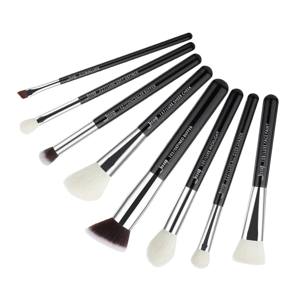 Jessup Makeup Brushes Set Synthetic-Natural Hair Foundation Powder Blush Eyeshadow Blender Liner Beauty Cosmetic Kit 6-25pcs