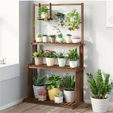 3-Tier Hanging Wood Plant Stand Planter Shelves Flower Pot Organizer Rack Multiple Display Holder Shelf Indoor Outdoor