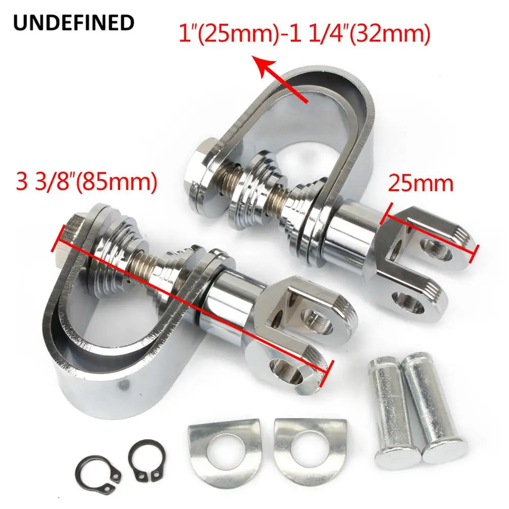 1-1 1/4" Chrome Motorcycle Highway Foot Pegs Clamp Engine Crash Bar Engine Guard Footrest Mount For Harley Chopper Bobber Custom