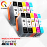 CMYK SUPPLIES 5x ink cartridge replacement for  hp 655 with chip for hp Deskjet 3525/4615/4625/5525/6520/6525 Printer