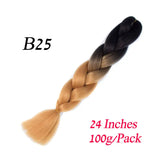 Synthetic Jumbo Braiding Hair Extension 24 " Heat Resistant Fiber In Bulk Ombre Synthetic Jumbo Braids Hair For Red Black Women