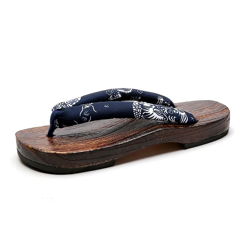 Clogs Men's Slippers Japanese Style Wooden Shoes Handmade Chinese Style Wooden Slippers Home Summer Sandals Flip Flops Women