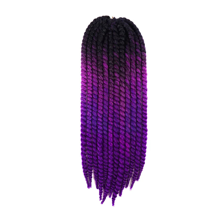 YunRong Senegalese Twist Hair Jumbo Crochet Braids 22 inch 120g 20 Color Ombre Synthetic Crochet Hair Braiding Hair For Women