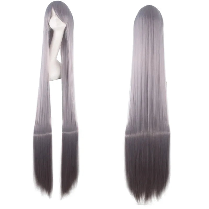 150 cm Wig Anime Cosplay 150cm Lolita Long Hair Lavender Blue Black Red Gray Wig Halloween Costume For Women Adult