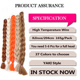 41Inch 165g Jumbo Braiding Hair Long Synthetic Crochet Hair Extensions Red Yellow Blue Pink One piece Hair for Braids