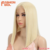 FASHION IDOL 10 Inch Bob Wigs Straight Hair Lace Wigs For Women Cosplay Wigs Heat Resistant Fake Hair Synthetic Free Shipping