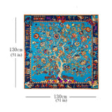 LESIDA Pure Silk Scarf Women Large Shawls Stoles Tree Print Square Scarves Echarpes Foulards Femme Wrap Bandanas 130*130CM 1303