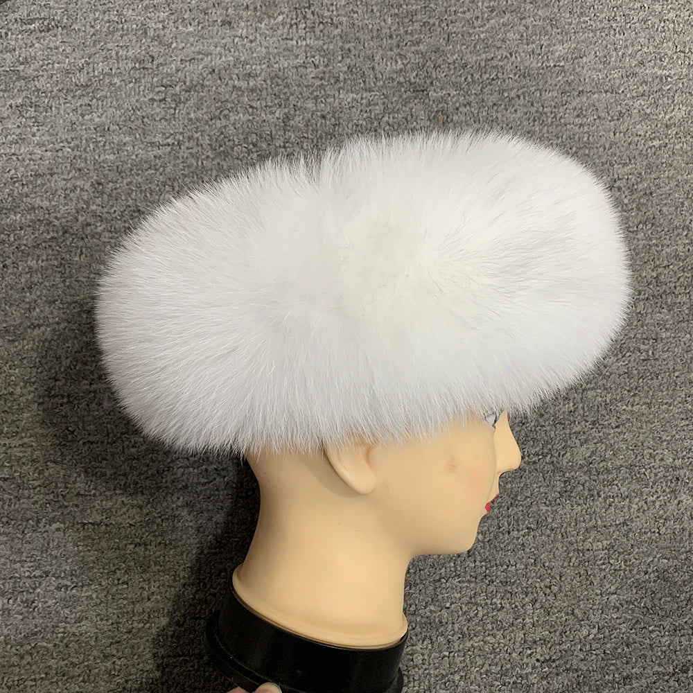 Winter Fashion Elastic Headband Fox Fur Headwear Racccoon Fur Women's Fluffy Real Fur Band S8300