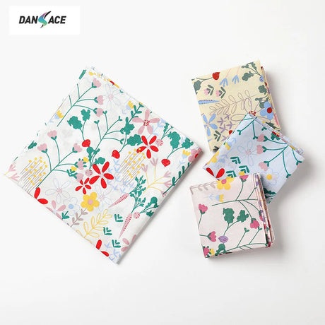 1 Set Women Printed Handkerchief Cotton Scarf For Female Fresh Cartoon Pocket Hankie Coloful Hankerchiefs For Party Gift Wedding