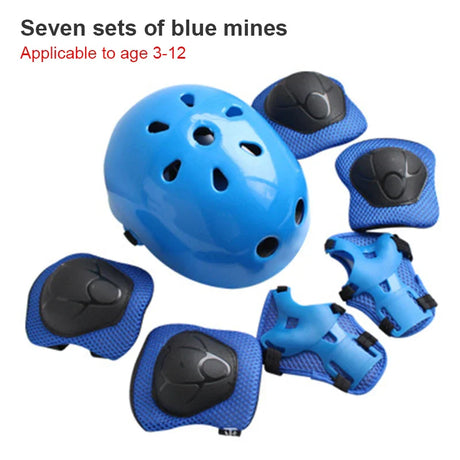 7Pcs/set Kids Boy Girl Safety Helmet Knee Elbow Pad Sets Children Cycling Skate Bicycle Helmet Protection Safety Guard