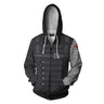 Fans Wear Sweatshirts 3D Printed Hoodies Winter Soldier  Zip Up Sweatshirt for Movie Fans