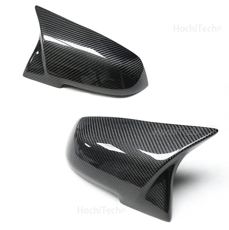 2 pieces Rearview Mirror Cover Cap Carbon Black For BMW F20 F21 F22 F23 F30 F32 F36 X1 E84 F87 Carbon fiber pattern Accessories