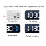 Music Alarm Clock Temperature Humidity Voice Control/Alaways On Table Clock Dual Alarm Wall  Rechargeable Digital LED Clocks