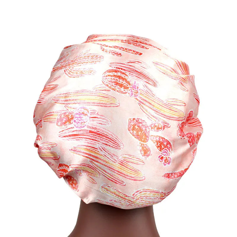 Wide Dome Satin Bonnet For Women Silky Head Wrap Bonnet Sleep Nightcap Satin Cheveux Nuit Hair-Waving Cap Girls Hair Accessories