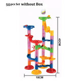 DIY Construction Marble Run Race Track Building Blocks Kids 3D Maze Ball Roll Toys Children Christmas Gift 45/93/113/142pcs Set