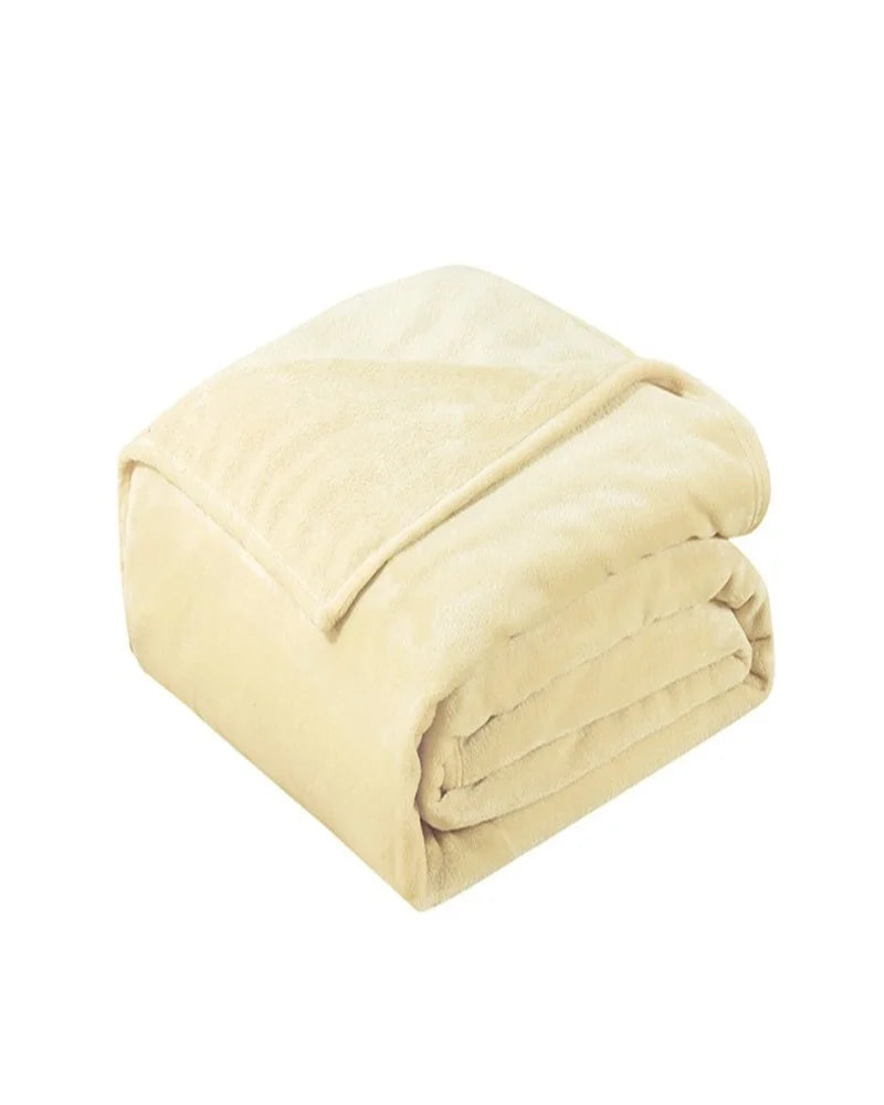Soft Warm Coral Fleece Flannel Blankets For Beds Faux Fur Mink Throw Solid Color Sofa Cover Bedspread Winter Plaid Blankets