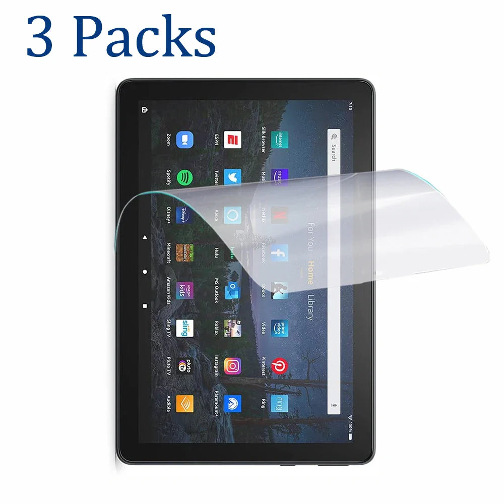 3-Pack soft PET screen protector for Kindle fire HD 8+ 10 8 PLUS 2020 2019 2017 8'' 2021 10.1'' tablet protective films