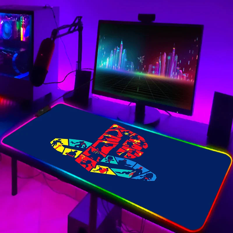 Mouse Pad With Backlight Deskmat Anime Mousepad PS4 Gamer Desk Computer Mouse Pad 900 × 400 Gaming Pc Gamer Full Led Mat Diy Rug