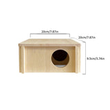 K5DC Hamster House with 2 Chambers Pet Wooden Hideout Nesting Habitat for Gerbils Chinchillas Guinea Pigs Small Animals