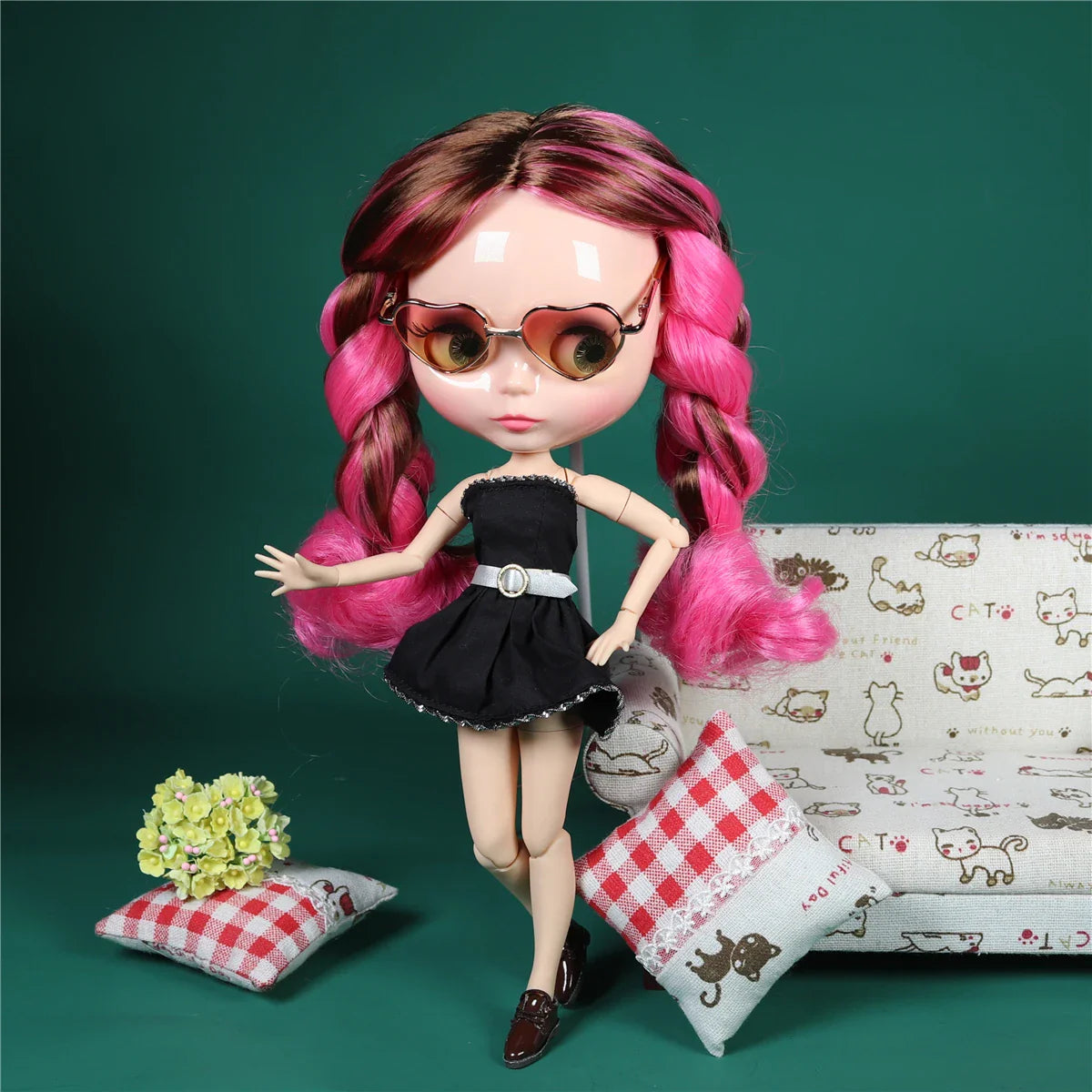 ICY DBS Blyth Doll 1/6 bjd pink and brown hair joint body 30cm girls gift anime nude doll