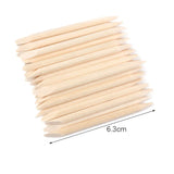 500Pcs/Pack Wooden Cuticle Pusher Remover Orange Stick Sticker Picker  Dual End Wood Manicure Dead Skin Removal Nail Care Tools