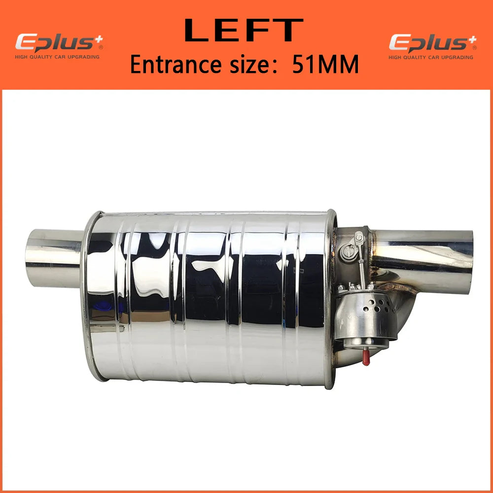 EPLUS Car Exhaust System Vacuum Valve Control Exhaust Pipe Kit Variable Silencer Stainless Universal 51 63 76 Mm Remote Control