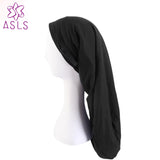 2021 Fashion Elegant  New Stealth Adjusting Buckle Color Butyl lined With Long Hair Nightcap Beauty Salon Hair Hat Women Turban