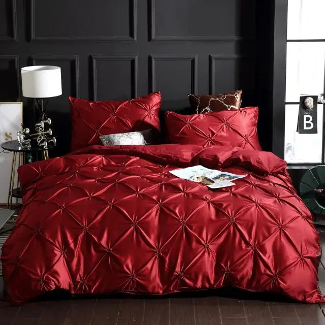 Silk Washed Bedding set Luxury Duvet Cover Double Bed Coverlet   Queen Size Bed Sheets set Comforters Solid Color Linens XY37#