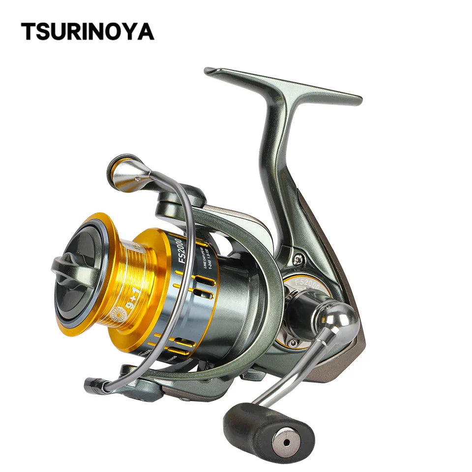 TSURINOYA Long Casting Spinning Fishing Reel FS 2000 3000 5.2:1 7kg Drag Power Univesal Freshwater Pike Bass Light Fishing Wheel