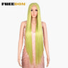 FREEDOM Synthetic Lace Front Wigs For Women Straight Hair Synthetic Lace Wigs 38 Inch Ombre Long Cosplay Wigs Blonde Pink Wig