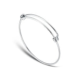 20pcs/lot 316 Stainless Steel DIY Charm Bangle 50-65mm Jewelry Finding Expandable Adjustable Wire Bracelet Wholesale