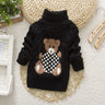 PHILOLOGY 2T-8T bear winter boy girl kid thick Knitted bottoming turtleneck shirts baby high collar pullover toddler sweater