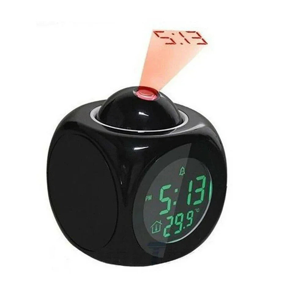 Digital Alarm Clock LCD Creative Projector Weather Temperature Desk Time Date Display Projection USB Charger Home Clock Timer