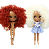 ICY DBS Blyth doll 1/6 bjd joint body white skin matte face dark skin shiny face curly hair afro hair toy 30cm