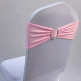 10pcs 50pcs Stretch Spandex Chair Sash Band With Round Buckle Elastic Wedding Chair Bow Tie For Hotel Party Decoration