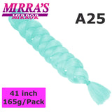 Mirra's Mirror 5 Packs Long Braiding Hair 82 Inch Jumbo Braid Hair Extensions Pure White Yellow Red Blue Synthetic Hair For Bulk