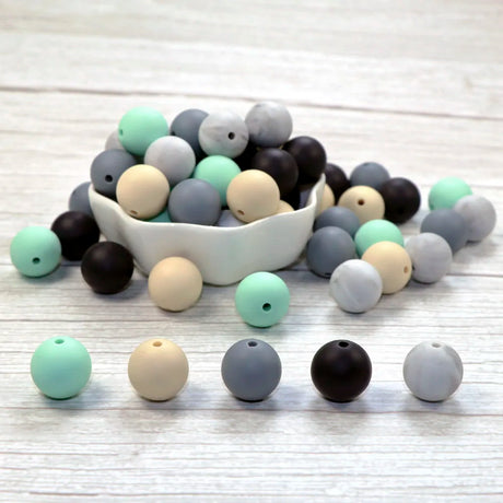 Joepeada 300Pcs/lots 12mm Round Silicone Teething Beads Food Grade Silicone Rodents For DIY Baby  Teething Necklace Baby Teether