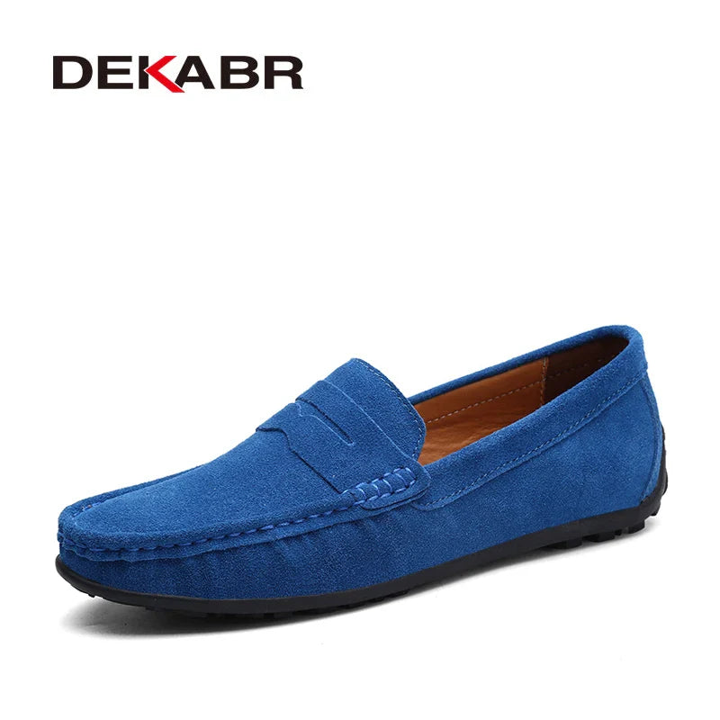 DEKABR Big Size 38~49 Men Loafers Real Leather Shoes Fashion Men Boat Shoes Brand Men Casual Leather Shoes Male Flat Shoes